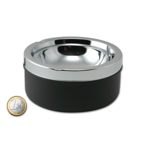 Kippaschenbecher aus Metall Chrom in schwarz matt silber glänzend / 95553