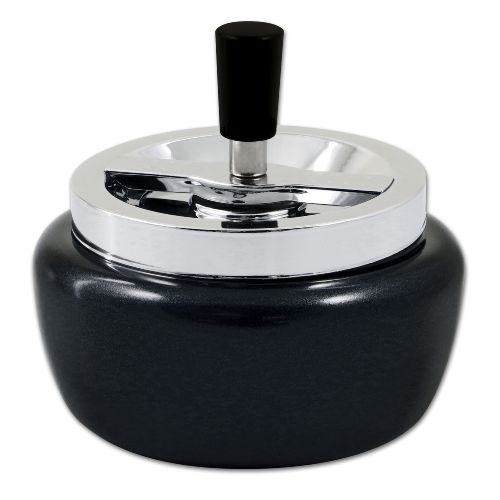 Schleuderaschenbecher aus Metall Chrom in anthrazit matt silbermetallic / 61524