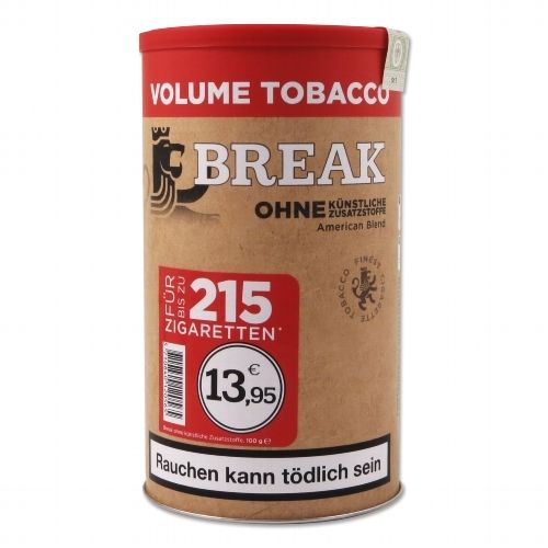 Break Volumen Tabak ohne Zusatzstoffe 80 Gramm