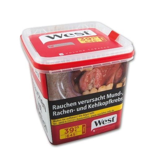 West Red Volumen 290 Gramm Zigarettentabak / Tabak Eimer