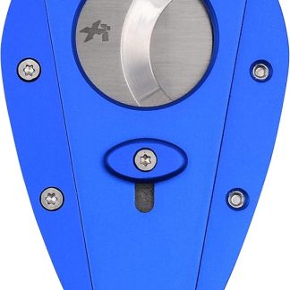 Xikar Xi1 Cigar Cutter, 440C Stainless Steel Blades with Rockwell HRC 57 Rating, 54 to 60 Ring Gauge, Double Guillotine Action, Blue