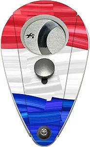 Xikar Xi2 Cigar Cutter Turano Flag Series, Spring-Loaded Double Guillotine Action, 440 Stainless Steel Blades with Rockwell C Rating of 57, France Flag