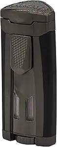 Xikar HP3 Inline Triple Flame Cigar Lighter, Attractive Gift Box, EZ-View Red Fuel Window, Honeycomb Texture, Gunmetal