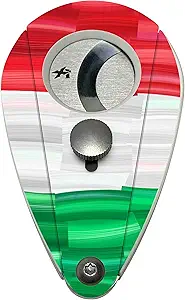 Xikar Xi2 Cigar Cutter Turano Flag Series, Spring-Loaded Double Guillotine Action, 440 Stainless Steel Blades with Rockwell C Rating of 57, Italy Flag